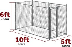 Lucky Dog Chain Link DIY Boxed Kit Dog Kennel, Galvanized, 5 x 10-ft slide 2 of 9