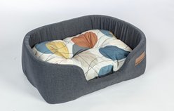 DANISH DESIGN Hypo-Allergenic Colour Block Steel Lux Slumber Dog & Cat Bed, Steel, Medium