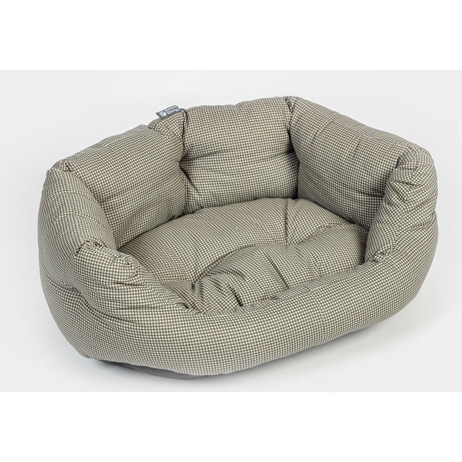 DANISH DESIGN Vintage Dogstooth Deluxe Slumber Dog & Cat Bed, Grey, Large