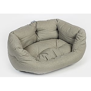 DANISH DESIGN Vintage Dogstooth Deluxe Slumber Dog & Cat Bed, Grey, Medium