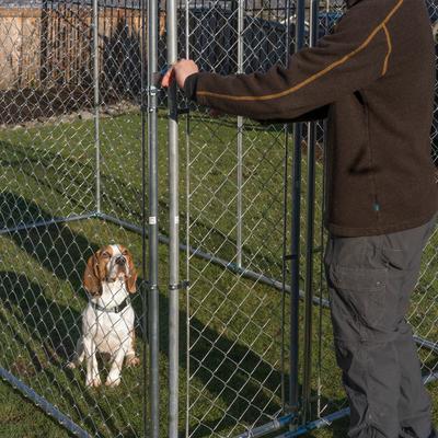 Show full view: Lucky Dog Chain Link DIY Boxed Kit Dog Kennel, Galvanized, 5 x 10-ft slide 6 of 11