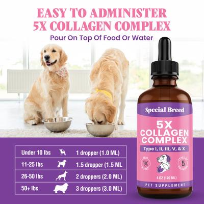 Show full view: Special Breed Premium Liquid Collagen Joint Supplement for Dogs, 4-fl oz bottle slide 5 of 7