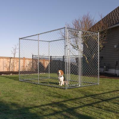 Show full view: Lucky Dog Chain Link DIY Boxed Kit Dog Kennel, Galvanized, 5 x 10-ft slide 4 of 11
