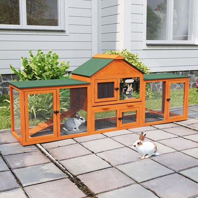 Show full view: Coziwow Large Fashion Wooden Outdoor Rabbit Hutch, Orange slide 5 of 9