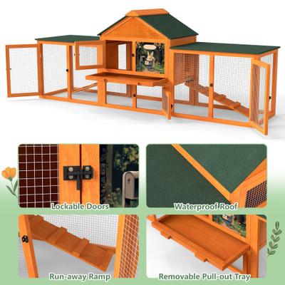 Show full view: Coziwow Large Fashion Wooden Outdoor Rabbit Hutch, Orange slide 3 of 9