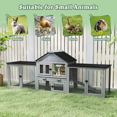Show full view: Coziwow Large Fashion Wooden Outdoor Rabbit Hutch, Grey slide 6 of 8
