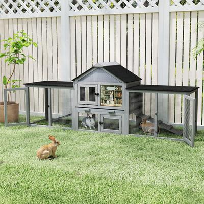 Show full view: Coziwow Large Fashion Wooden Outdoor Rabbit Hutch, Grey slide 4 of 8
