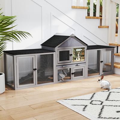 Show full view: Coziwow Large Fashion Wooden Outdoor Rabbit Hutch, Grey slide 2 of 8