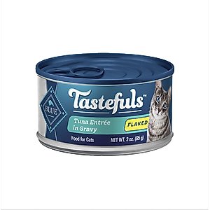 Blue Buffalo Tastefuls Tuna Entrée in Gravy Flaked Wet Cat Food, 3-oz can, case of 4