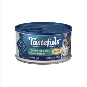 Blue Buffalo Tastefuls Ocean Fish & Tuna Entrée Pate Wet Cat Food, 3-oz can, case of 4