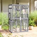 Coziwow Catio Wooden Outdoor Cat Playpen, Grey