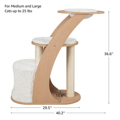 Show full view: beeNbkks Modern Furniture Style Cat Tree & Condo, White slide 5 of 8