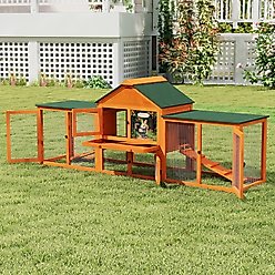 Coziwow Large Fashion Wooden Outdoor Rabbit Hutch, Orange slide 2 of 9