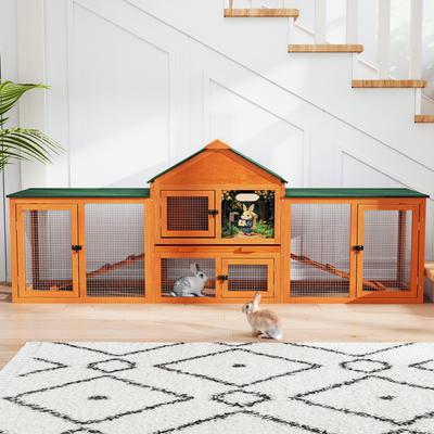 Show full view: Coziwow Large Fashion Wooden Outdoor Rabbit Hutch, Orange slide 2 of 9