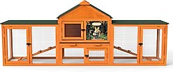 Coziwow Large Fashion Wooden Outdoor Rabbit Hutch, Orange