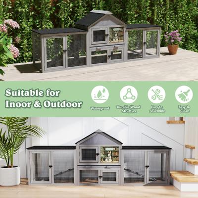 Show full view: Coziwow Large Fashion Wooden Outdoor Rabbit Hutch, Grey slide 8 of 8