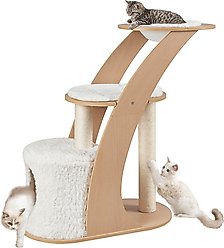 beeNbkks Modern Furniture Style Cat Tree & Condo, White