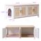 Show in main carousel: RYPetmia Elegant Multi-Functional Litter Box Enclosure, Bed & Window Perch Wood Cat Cabinet, White, Double slide 8 of 9