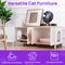 Show in main carousel: RYPetmia Elegant Multi-Functional Litter Box Enclosure, Bed & Window Perch Wood Cat Cabinet, White, Double slide 5 of 9