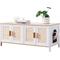 Show in main carousel: RYPetmia Elegant Multi-Functional Litter Box Enclosure, Bed & Window Perch Wood Cat Cabinet, White, Double slide 2 of 9