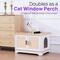 Show in main carousel: RYPetmia Elegant Multi-Functional Litter Box Enclosure, Bed & Window Perch Wood Cat Cabinet, White, Single slide 7 of 9