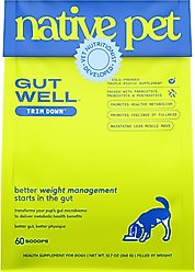 Native Pet GutWell Trim Down Healthy Weight Management & Metabolic Support Supplement for Dogs with Probiotics, 12.7-oz