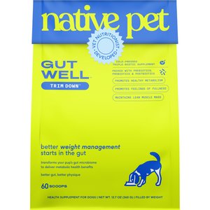 Native Pet GutWell Trim Down Healthy Weight Management & Metabolic Support Supplement for Dogs with Probiotics, 12.7-oz
