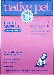 Native Pet GutWell Itchy Skin Relief Supplement for Dogs with Probiotics, 12.7-oz