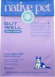 Native Pet GutWell Stress Support Anxiety Relief & Calming Supplement for Dogs with Probiotics, 12.7-oz