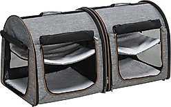 jansno Portable Soft-Sided Cat Carrier with Divider, Grey, 39-in