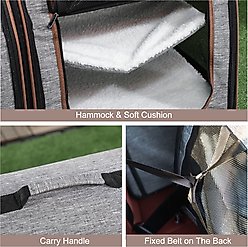 jansno Portable Soft-Sided Cat Carrier with Divider, Grey slide 2 of 7