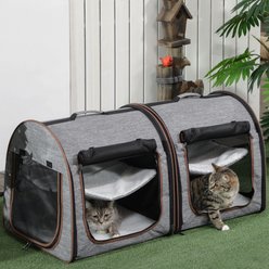 jansno Portable Soft-Sided Cat Carrier with Divider, Grey