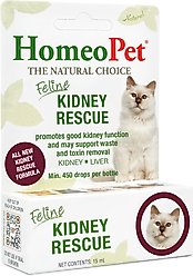 HomeoPet Feline Kidney Rescue Liquid Supplement for Cats, 15-mL
