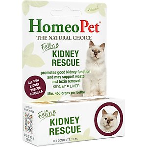 HomeoPet Feline Kidney Rescue Liquid Supplement for Cats, 15-mL