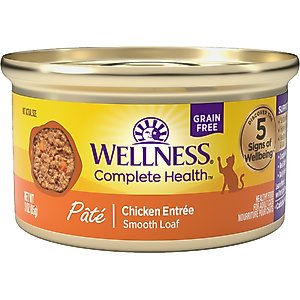 Wellness Complete Health Pate Chicken Entree Grain-Free Natural Canned Cat Food, 3-oz can, case of 4