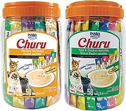 Inaba Churu Tuna & Chicken Varieties Puree + Chicken Varities Lickable Cat Treats