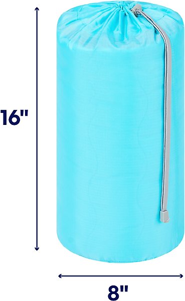 Show full view: Frisco Travel Pillow Dog Mat Bed with Reusable Storage Bag, Blue Curaçao, Large slide 3 of 9