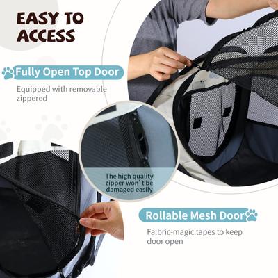 Show full view: Kylinsure Portable Foldable Dog & Cat Playpen, Grey slide 3 of 9