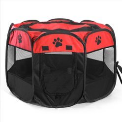 Kylinsure Portable Foldable Dog & Cat Playpen, Red