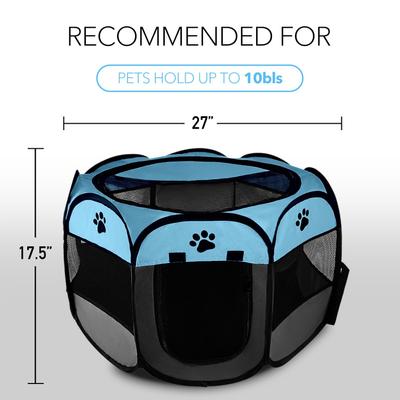 Show full view: Kylinsure Portable Foldable Dog & Cat Playpen, Blue slide 8 of 9