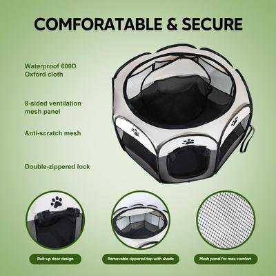Show full view: Kylinsure Portable Foldable Dog & Cat Playpen, Grey slide 9 of 9