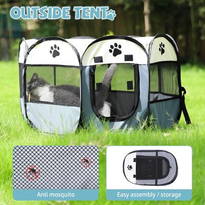 Show full view: Kylinsure Portable Foldable Dog & Cat Playpen, Grey slide 5 of 9