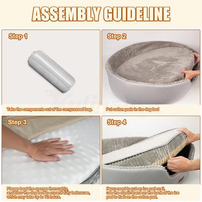 Show full view: Kylinsure Waterproof Comfort Orthopedic Dog & Cat Sofa Bed with Removable Cover & Ice Pad, Coffee, Jumbo slide 9 of 11