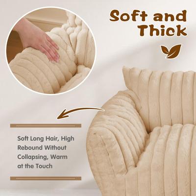 Show full view: Kylinsure Corduroy Fleece Dog & Cat Sofa Bed with Removable Cover, Beign, Small slide 3 of 9