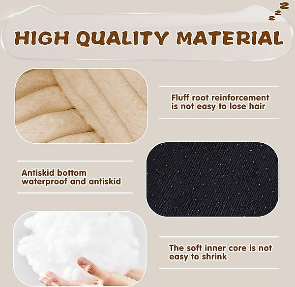 Show full view: Kylinsure Corduroy Fleece Dog & Cat Sofa Bed with Removable Cover, Beign, Small slide 4 of 8