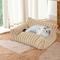 Show in main carousel: Kylinsure Corduroy Fleece Dog & Cat Sofa Bed with Removable Cover, Beign, Small slide 1 of 9