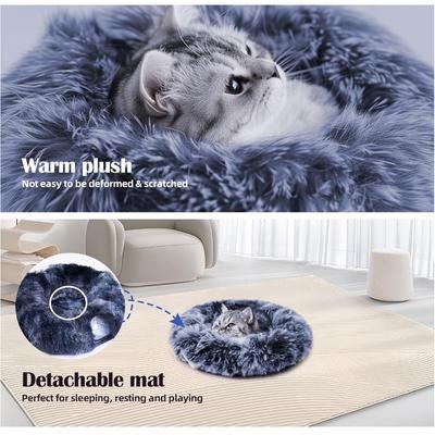 Show full view: Kylinsure Plush Cat Tunnel Bed, Dark Blue, Medium slide 4 of 8