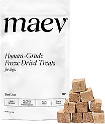MAEV Human-Grade Beef Liver Freeze-Dried Raw Dog Treats, 4.4-oz bag