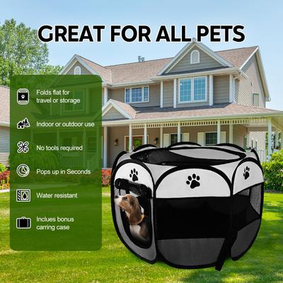 Show full view: Kylinsure Portable Foldable Dog & Cat Playpen, Grey slide 7 of 9