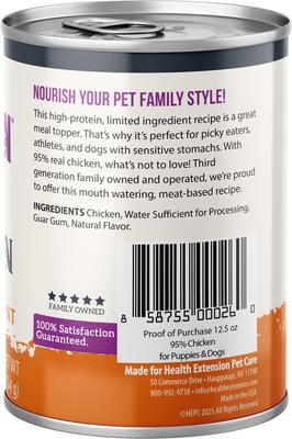 Show full view: Health Extension Grain-Free Chicken Canned Dog Food, 12.5-oz, case of 12 slide 4 of 12